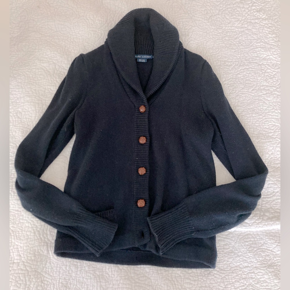 Ralph Lauren collared cardigan with knotted buttons - size Large